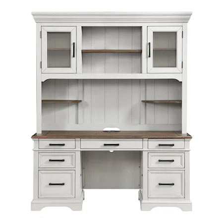 Cottage Credenza and Hutch with Adjustable Shelving
