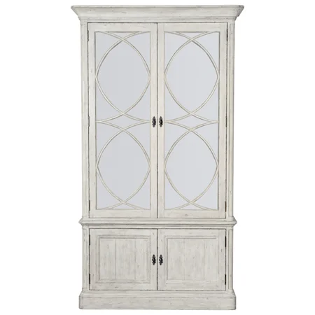 Traditional Cabinet with Mirrored Glass Panel Doors