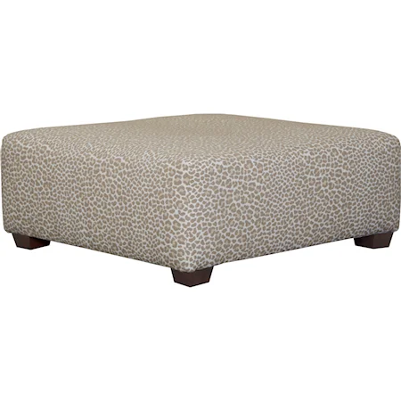 Leopard Print Square Cocktail Ottoman