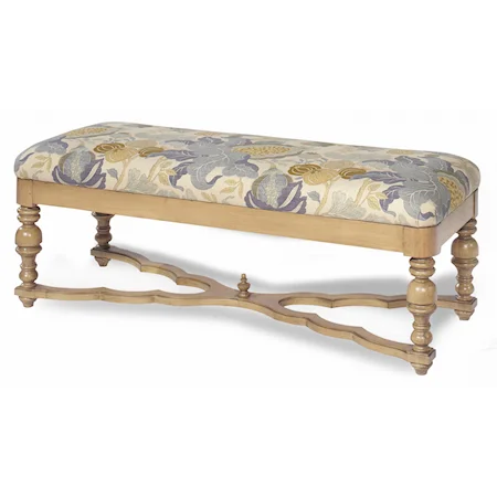Traditional Bench with Upholstered Seat
