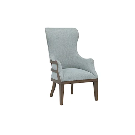 Transitional Wingback Accent Chair with Nailhead Trim