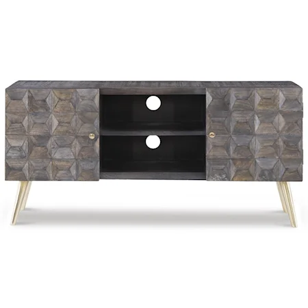 Contemporary Media Cabinet with Cord Access Holes
