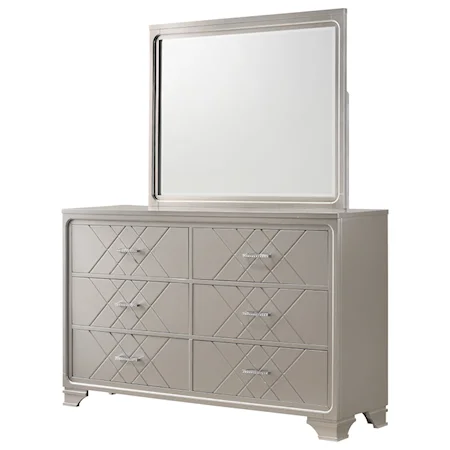 Glam Dresser and Mirror Set