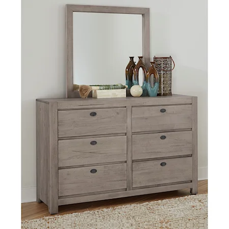 Casual Dresser and Mirror Set