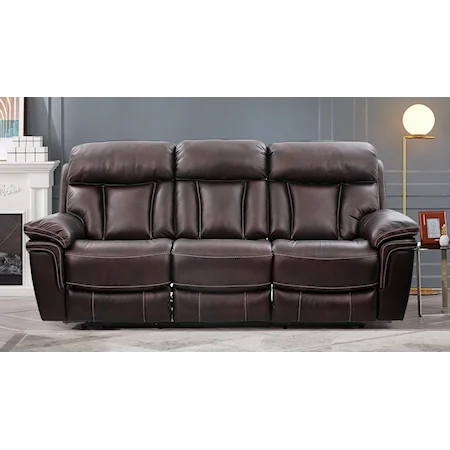 Contemporary Wallhugger Dual Reclining Sofa with Pillow Arms