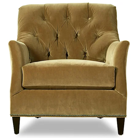 Transitional Upholstered Chair with Tufted Back