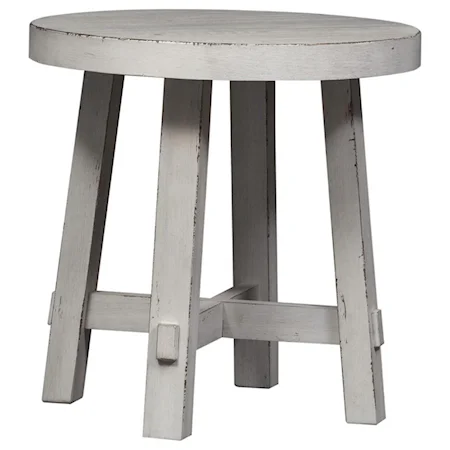 Contemporary Splay Leg Round End Table