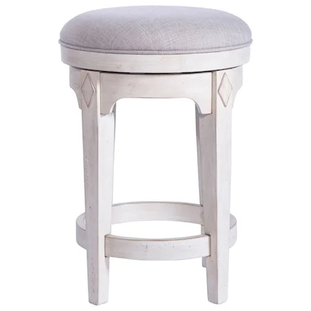 Console Swivel Stool with Upholstered Seat