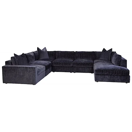 Contemporary 7-Piece Sectional with RAF Chaise