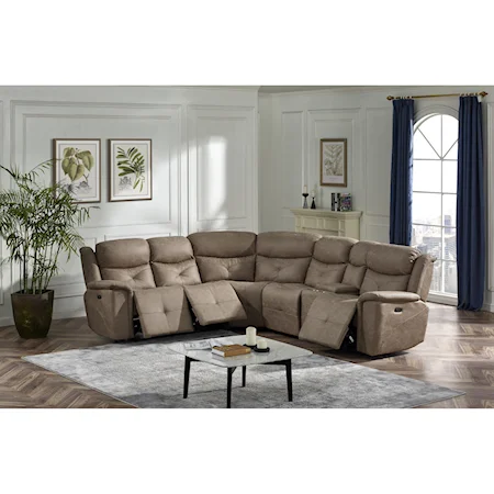 Casual Power Sectional Sofa with Power Headrest