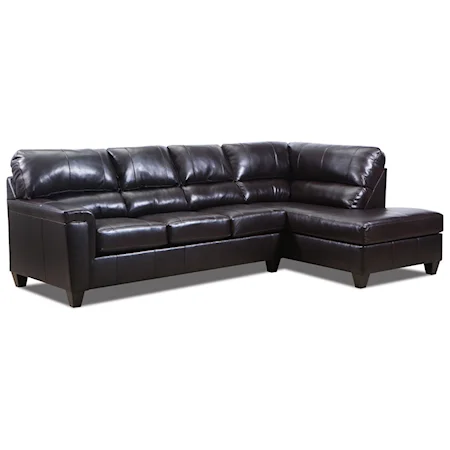 Casual 2-Piece Sectional with Chaise