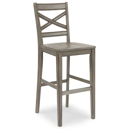 Farmhouse X Back Bar Stool