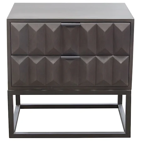 Contemporary 2-Drawer Solid Mango Wood Accent Table