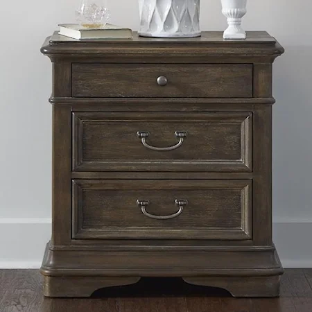 Relaxed Vintage Nightstand with Charging Station