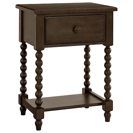 Rustic 1-Drawer Nightstand