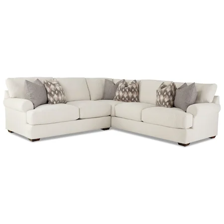 Casual 4-Seat Sectional Sofa with RAF Corner Sofa