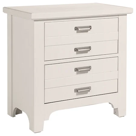 Transitional 2 Drawer Nightstand