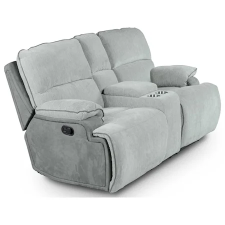 Casual Manual Reclining Console Loveseat with Cup Holders