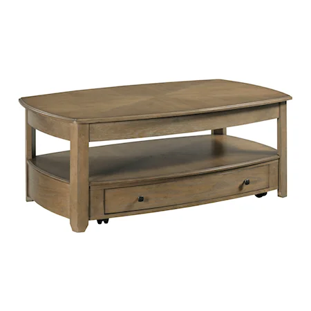 Casual Rectangular Lift Top Coffee Table with Casters