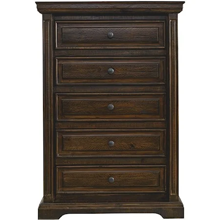 Rustic Chest of Drawers with Distressed Wood