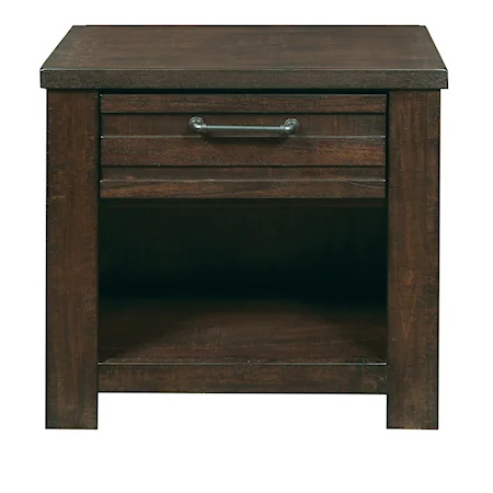 1 Drawer Nightstand with Open Compartment