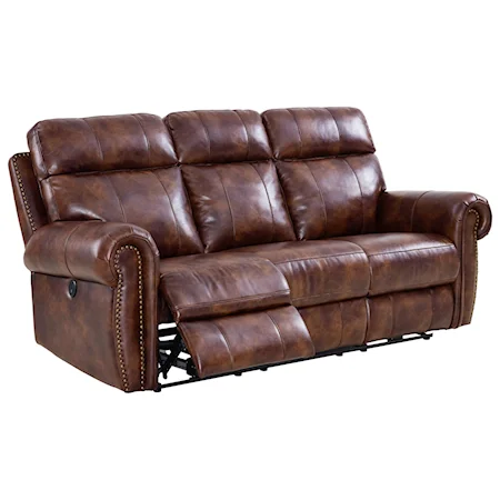 Dual Recliner Sofa with Nailhead Trim