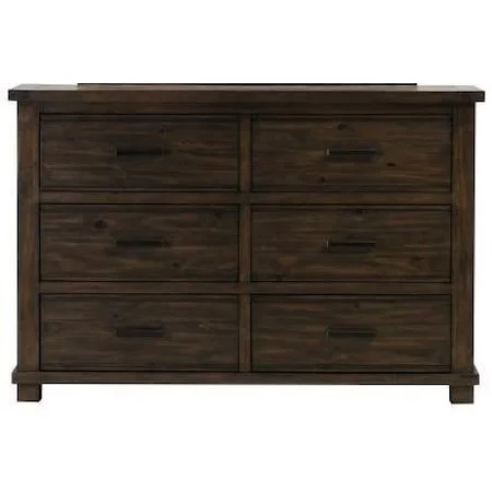 Rustic Dresser with Six Drawers