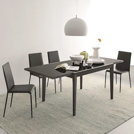 5 Piece Dining Set with Abaco Table