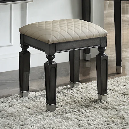 Traditional Upholstered Vanity Stool