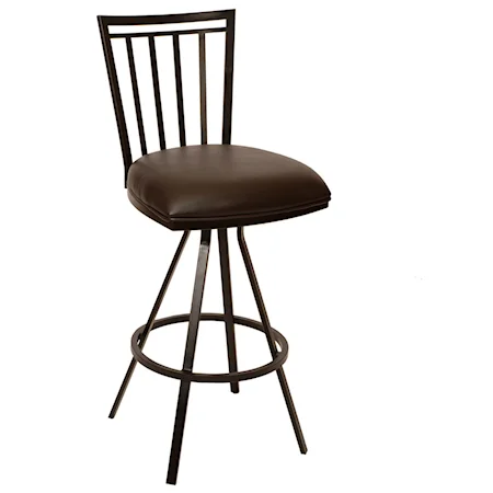 Transitional 26" Barstool In Coffee and Auburn Bay Metal