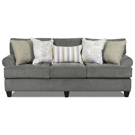 Transitional Sofa with Reversible Cushions