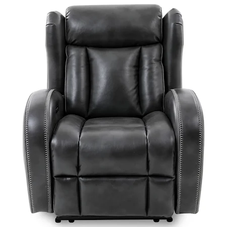 Contemporary Power Recliner with USB Port and Power Headrest