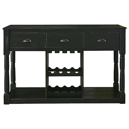 Transitional 3-Drawer Bar Console