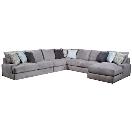 Contemporary 5-Piece Sectional with Right-Facing Chaise