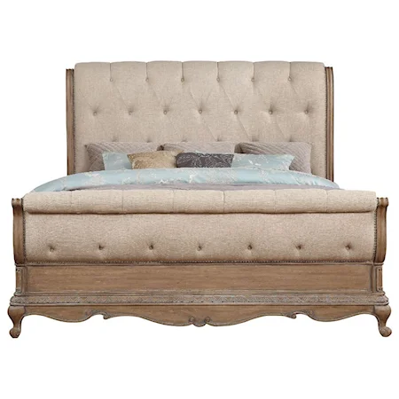 Relaxed Vintage California King Sleigh Bed