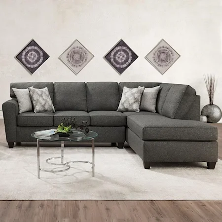 Transitional 2-Piece Sectional with Chaise