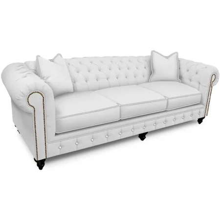 Traditional Sofa with Tufted Back and Arms