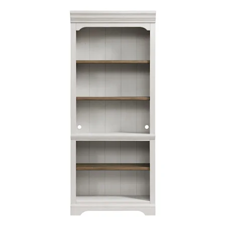 Cottage Bunching Bookcase with Adjustable Shelving and Wire Management Features