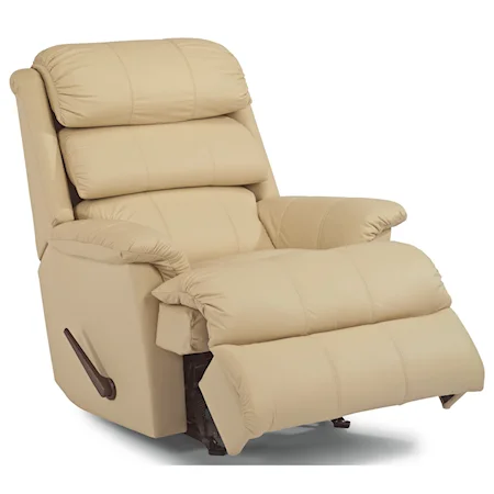 Casual Swivel Gliding Recliner with Channel-Tufted Back Cushion