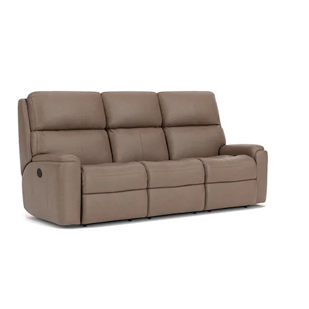 Casual Power Reclining Sofa with Pillow Arms
