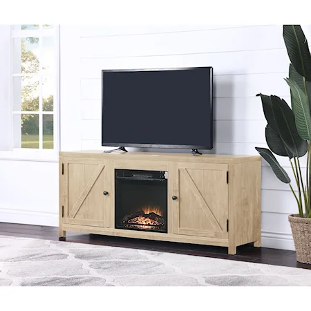 Contemporary TV Stand with Wire Management and Adjustable Shelves