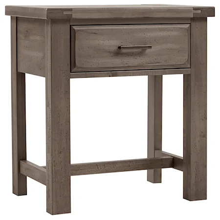 Solid Wood Nightstand with Drawer