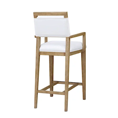 Contemporary Upholstered Arm Barstool