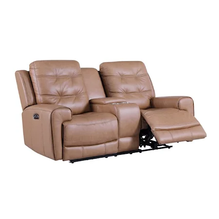 Casual London Reclining Console Loveseat with USB Ports and Cup Holders