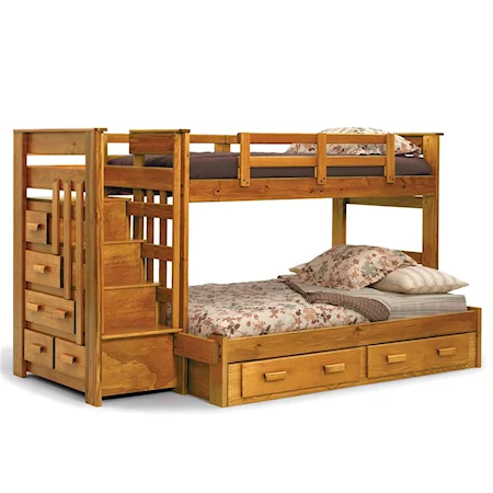 Twin/Full Stairway Bunk Bed