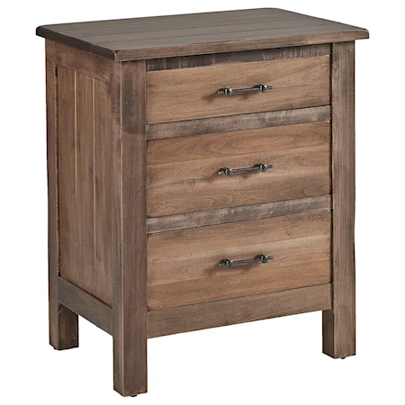 Customizable Solid Wood 3-Drawer Nightstand