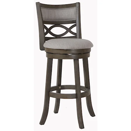 Transitional 29" Barstool with Fabric Seat