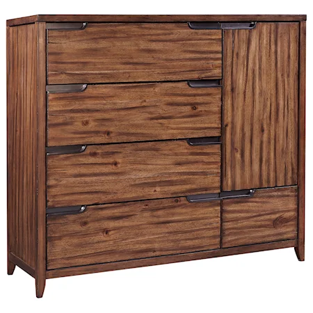 Transitional Chest with Felt-Lined Top Drawer