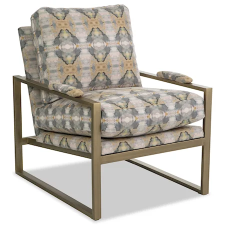 Contemporary Chair with Satin Brass Arms