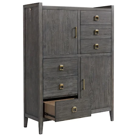 Contemporary Gentlemen's Chest with Pull-Out Rods